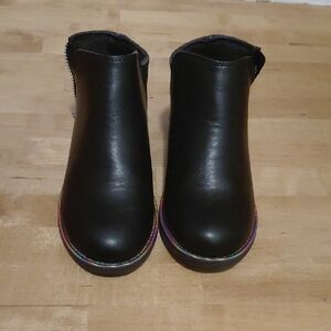 Kelly & Katie Kids Black Boots with Rainbow Trim